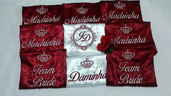 09 Robes hobby roupão bordado noiva madrinha brasão team