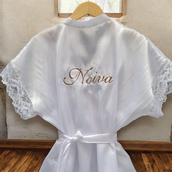 1 Robe Noiva Luxo Cetim Elastano Renda Bordado Personalizado