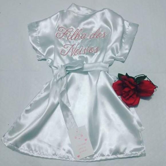 10 Robe Infantil Cetim Bordado Personalizado Daminha