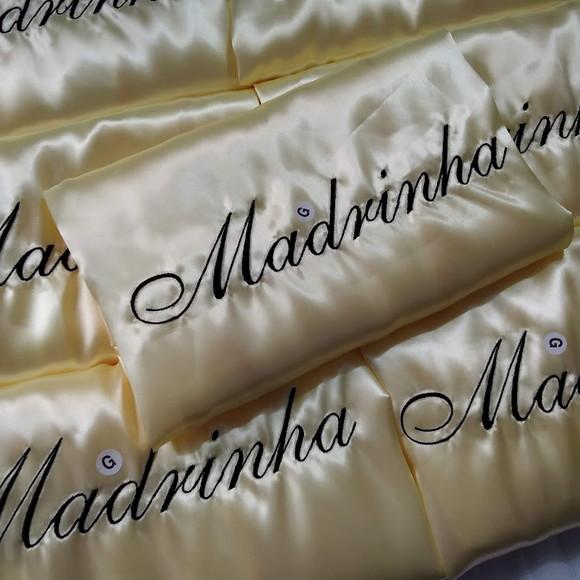 7 Robes Cetim Bordado Noiva Madrinha Hobby Roupão Amarelo