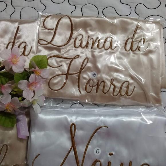 8 Robe Roupão Hobby Cetim Noiva Madrinha Nude/rosé Gold/ment