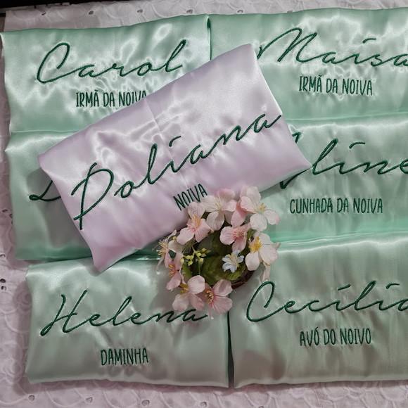 Kit 14 Robe Cetim Bordado Nude Rosê Gold Verde Menta