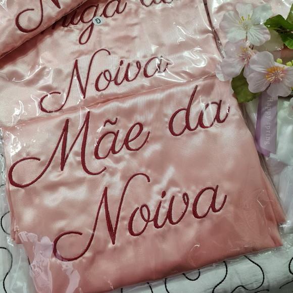Kit 15 Robes Bordado Noiva Madrinha Hobby Roupão Rosé Gold