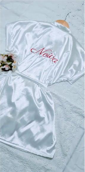 Kit 2 Robe Cetim Bordado Madrinha Noiva Mãe Todas as Cores