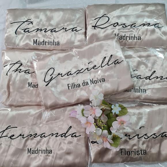 Kit 21 Robe Noiva Roupão Casamento Madrinha Cetim Bordado