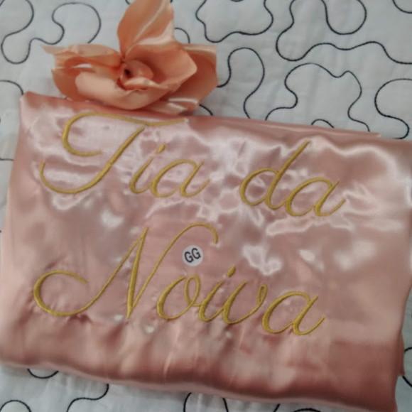 Kit 6 Robe Roupão Noiva Casamento Rose Nude Mãe Madrinha