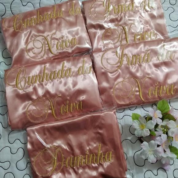 Kit 9 Robes Cetim Bordado Personalizado Debutante Noiva