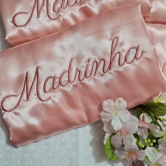 Robe Bordado Noiva Madrinha Hobby Roupão Nude Rosé Gold