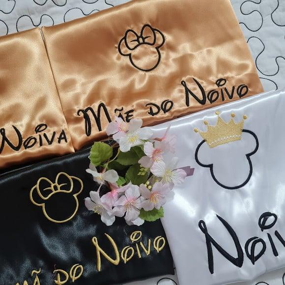 Robe cetim bordado minnie mickey disney noiva 15 anos
