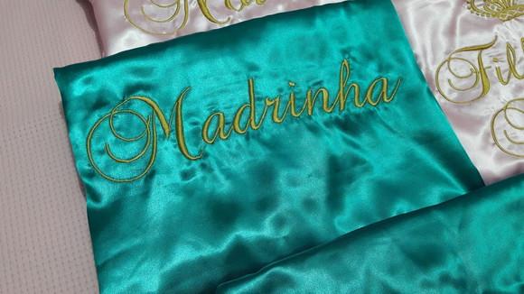 Robe Cetim Bordado Noiva Coroa Madrinha Debutante