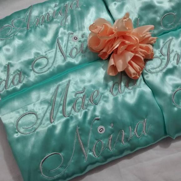Robe Cetim Bordado Noiva Debutante Verde Agua