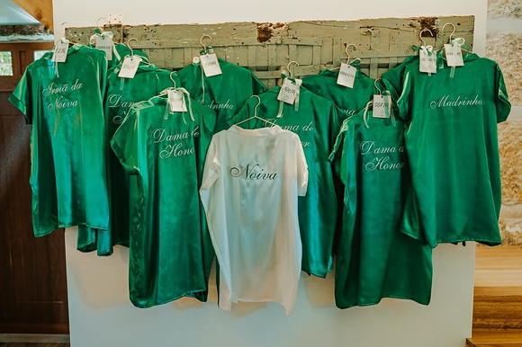 Robe Cetim Bordado Noiva Madrinha Verde Bandeira Tiffany