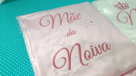 Robe cetim bordado noiva mãe debutante