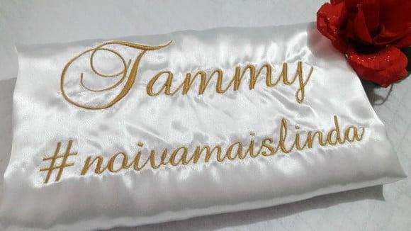 Robe cetim bordado nome noiva debutante noiva mais linda