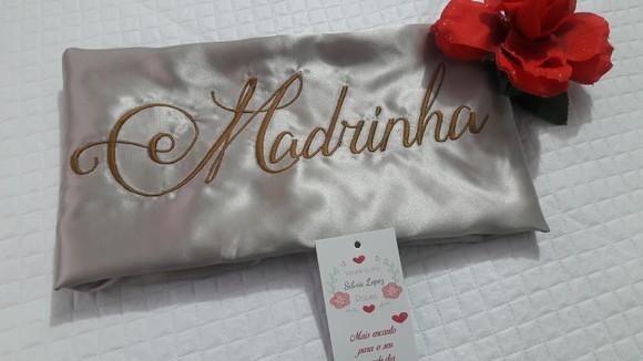 Robe Cetim Bordado Nude Rosê Gold Verde Agua