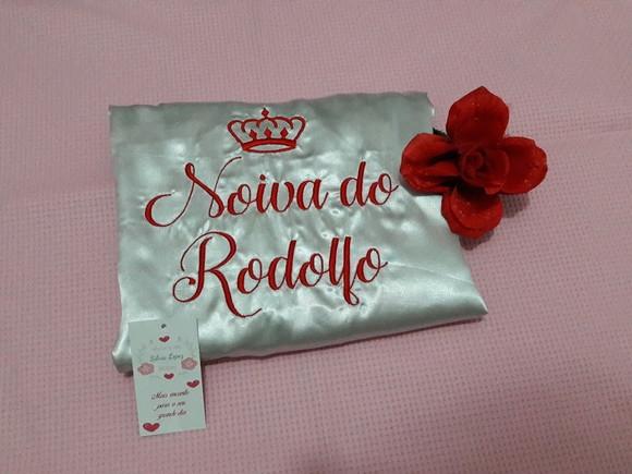 Robe Cetim Bordado Prata Noiva Mãe Debutante