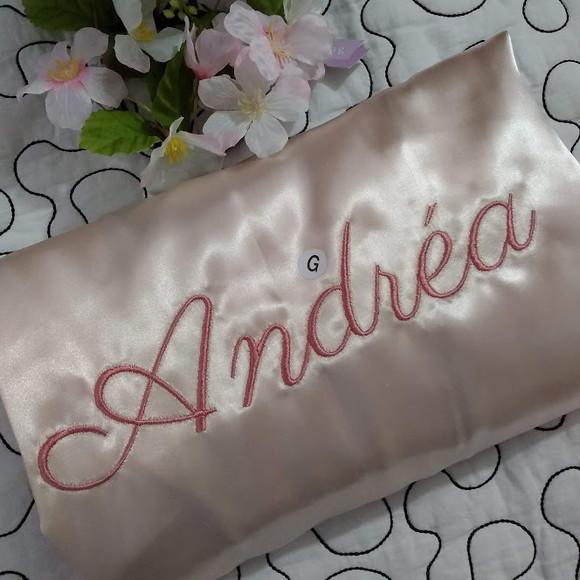 Robe Cetim Manga Longa Bordado Noiva Mãe Debutante