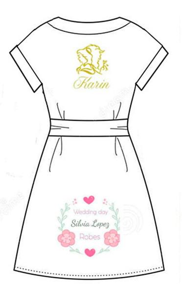 Robe cetim plus size 50 ao 58 bordado bela e a fera