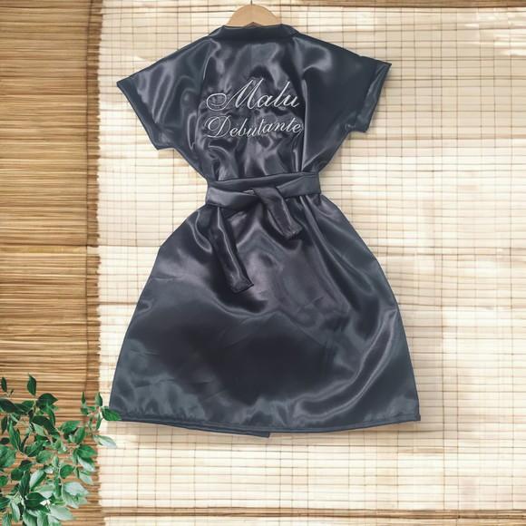 Robe Hobbe Cetim Bordado Noiva Mãe Debutante