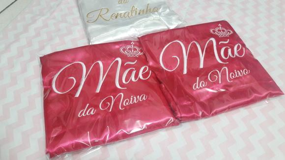 Robe hobby cetim bordado noiva mãe madrinha