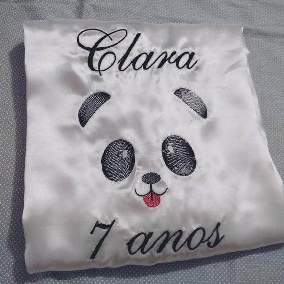 Robe Infantil Noite Pijama Panda Branco Rose Pink