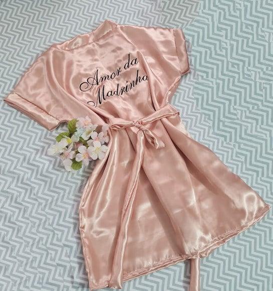 Robe Madrinha Mãe Casamento Rosé Serenity Noiva Roupão