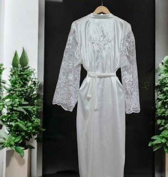 Robe Noiva Longo Manga Longa Renda Bordada Modelo Mara