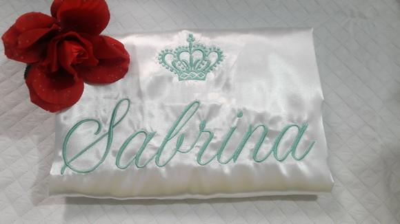Robe Noiva Nome Madrinha Debutante Mãe Branco Verde Água