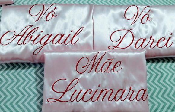 Robe roupão noiva madrinha nome bordado cargo