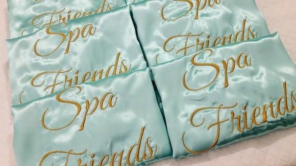 Robes Infantil Bordado Spa Friends Hobby Roupão Verde Agua