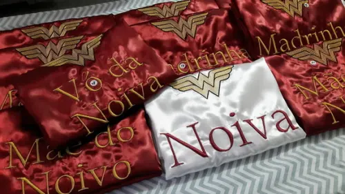 01 Robe cetim bordado noiva mãe debutante mulher maravilha