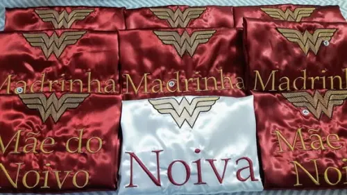 01 Robe cetim bordado noiva mãe debutante mulher maravilha