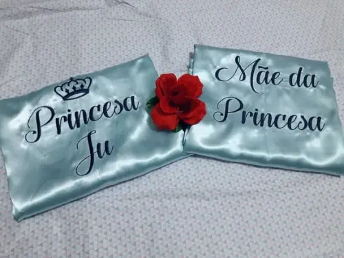 1 Robe Cetim Bordado 15 Anos Debutante Azul Bebe Coroa