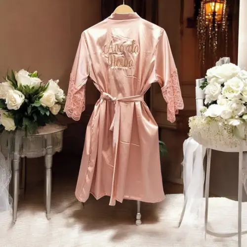 1 Robe Mãe Noiva Cetim Elastano Renda Bordado Personalizado