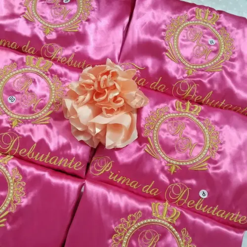 1 robes bordado rosa pink brasão debutante 15 anos