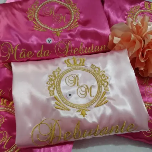 1 robes bordado rosa pink brasão debutante 15 anos