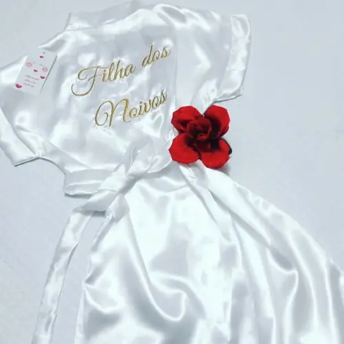 10 Robe Infantil Cetim Bordado Personalizado Daminha