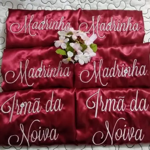 5 Robe Cetim Bordado Noiva Marsala Madrinha Rosê Gold Nude