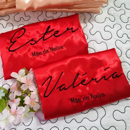 8 Robe Cetim Bordado Noiva Mãe Debutante Nome Personalizado