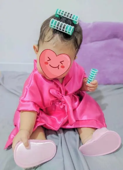 Kit 1 Robes Infantil Cetim Bordado Personalizado