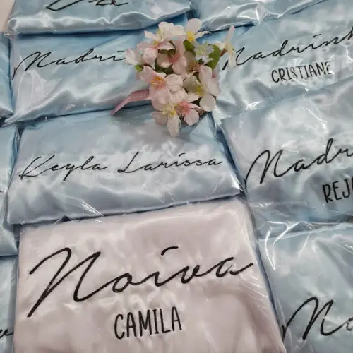 Kit 10 Robes Azul Serenity Convite Madrinha Mãe Noiva