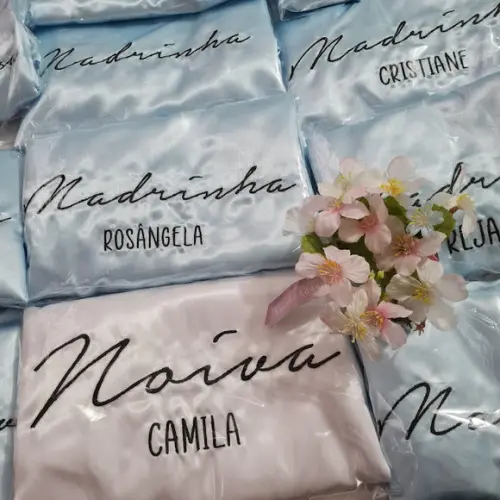 Kit 10 Robes Azul Serenity Convite Madrinha Mãe Noiva