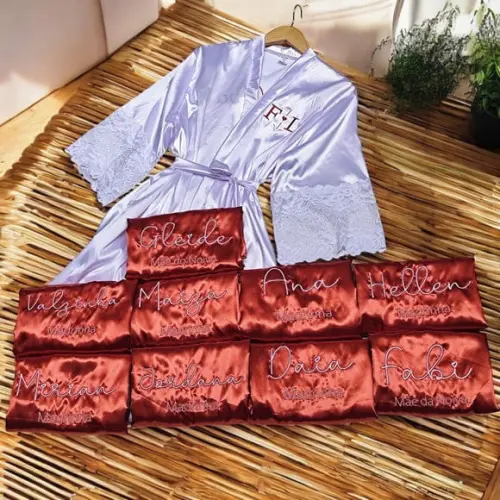 Kit 13 Robes Personalizado Noiva Madrinha Convite Casamento