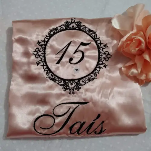 Kit 2 Robe Hobby Roupão Cetim Bordado Mãe Debutante 15 Anos