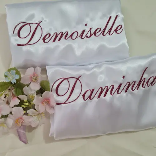 Kit 2 Robes Cetim Bordados Debutante Noiva