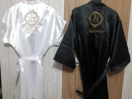 kit 2 roupão robe noiva noivo masculino casamento
