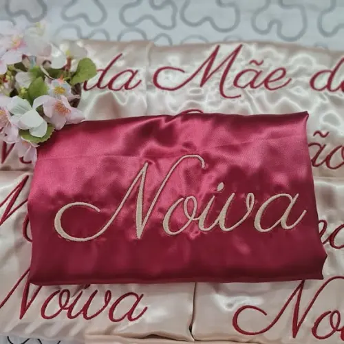Kit 21 Robe Noiva Roupão Casamento Madrinha Cetim Bordado