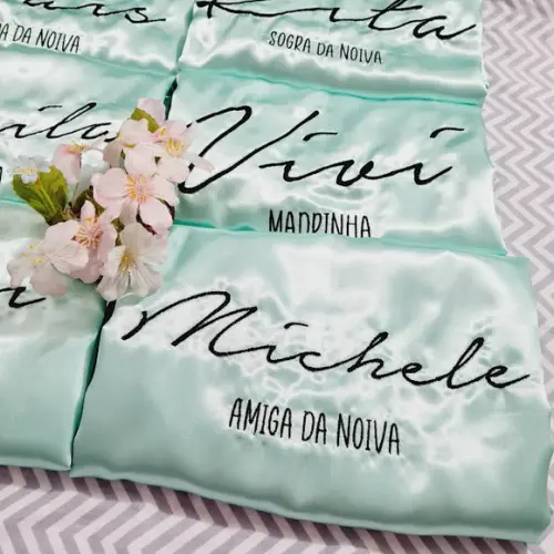 Kit 4 Robe Bordado Noiva Madrinha Hobby Roupão Rosé Gold
