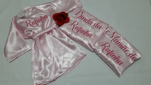 Kit 6 Robe Manga Longa Cetim Madrinha Noiva