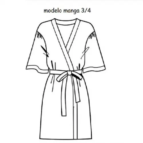 Kit 6 Robes Manga 3/4 Madrinha Convite Bordado